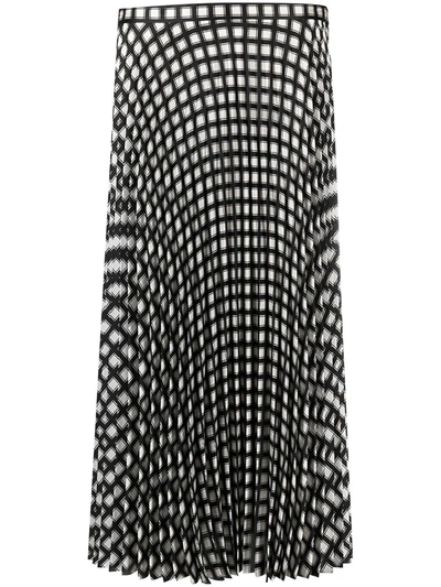 Shop Theory Geometric-print Pleated Skirt In Black ,white