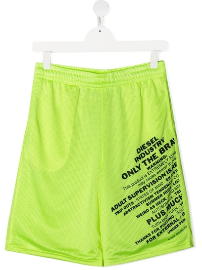Shop Diesel Only The Brave Shorts In Green