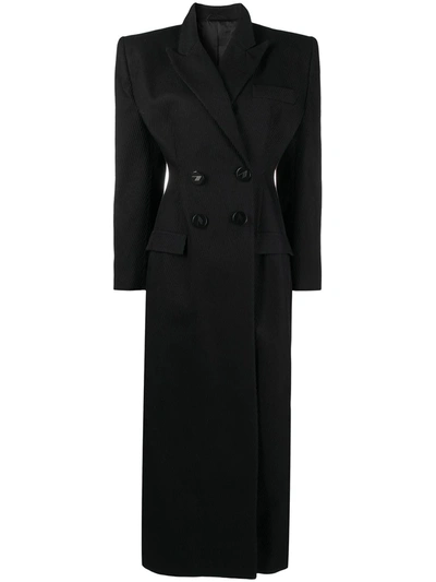 Shop Attico Double-breasted Tailored Coat In Black