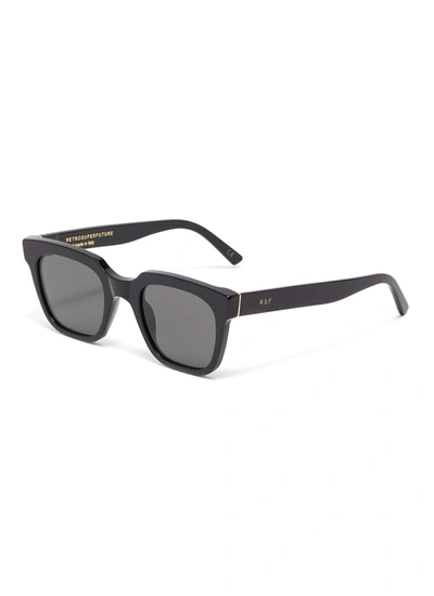 Shop Super Giusto' Square Acetate Frame Sunglasses In Black