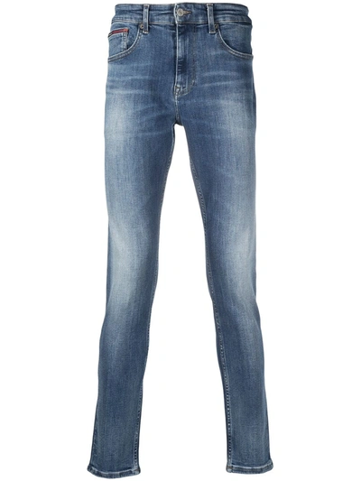 Shop Tommy Hilfiger Faded Slim-fit Jeans In Blue