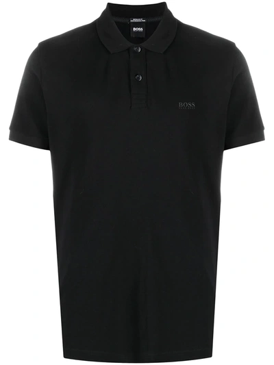 Shop Hugo Boss Logo-print Polo Shirt In Black