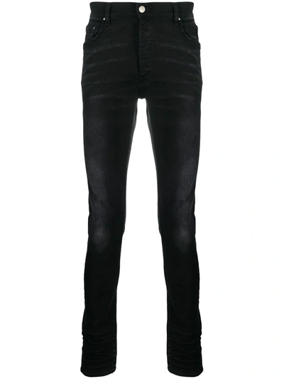 Shop Amiri Low-rise Slim-fit Jeans In Black