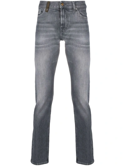 Shop 7 For All Mankind Low-rise Slim-fit Jeans In Grey