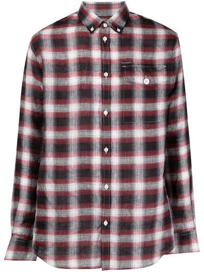 Shop Dsquared2 Checked Long-sleeve Shirt In White