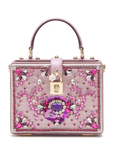 Shop Dolce & Gabbana Rhinestone-embellished Tote Bag In Pink