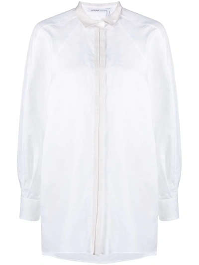 Shop Agnona Two-tone Shirt In White