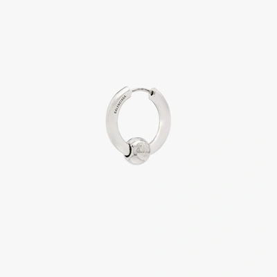 Shop Balenciaga Silver Tone Force Single Hoop Earring