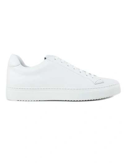 Shop Doucal's Sneaker In White Leather In Bianco