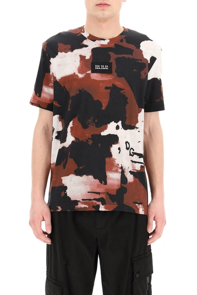 Shop Dolce & Gabbana Camouflage T-shirt In Camouflage F Bordeau (brown)