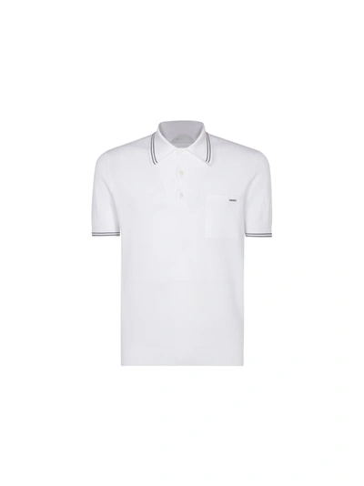 Shop Prada Polo Shirt In Bianco