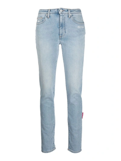 Shop Off-white Light Blue Skinny Denim Jeans