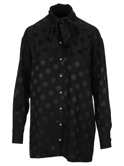 Shop Dolce & Gabbana Polka Dots Print Shirt In Black