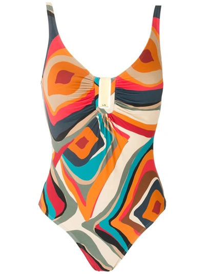 Shop Lygia & Nanny Mirassol Printed Swimsuit In Multicolour