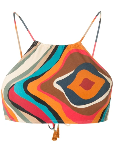 Shop Lygia & Nanny Ilana Printed Bikini Top In Multicolour