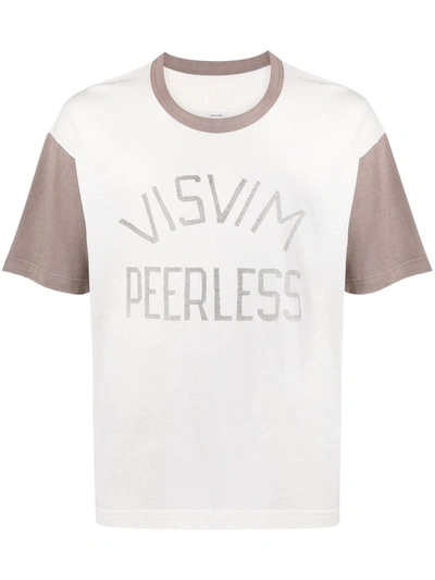 Shop Visvim Logo Crew-neck T-shirt In Neutrals