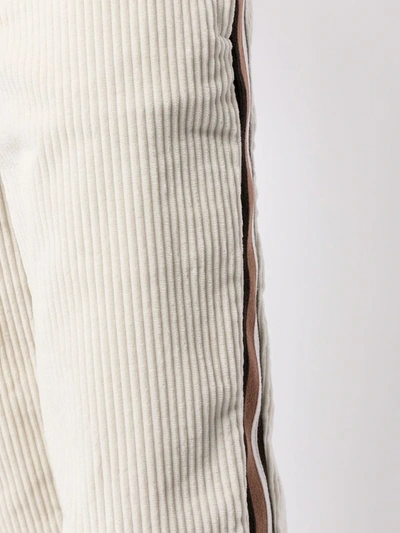 Shop Dolce & Gabbana Side-stripe Corduroy Trousers In White