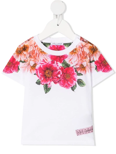 Shop Dolce & Gabbana Floral Print T-shirt In White