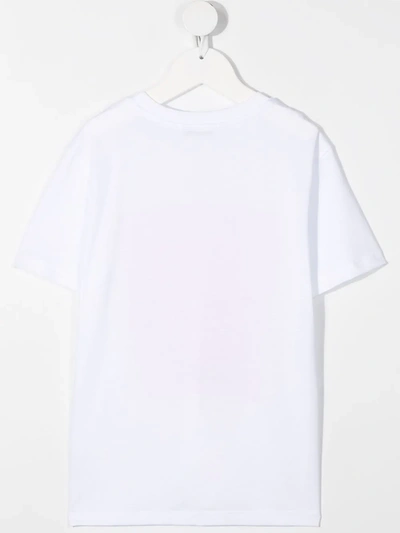 Shop Msgm Graphic-print Cotton T-shirt In White