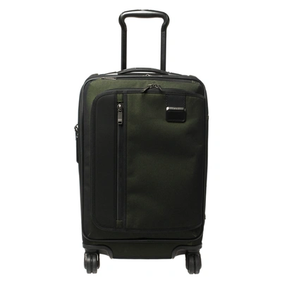 Pre-owned Tumi Metallic Ombre Green/black Mesh And Nylon Merge International Expandable Carry On Trolley Suitcase