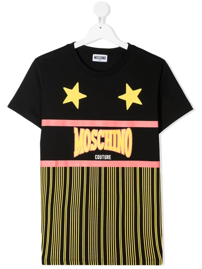 Shop Moschino Teen Couture Print T-shirt In Black