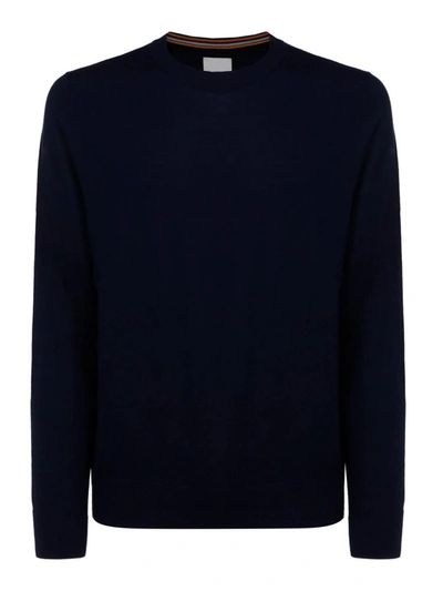 Shop Paul Smith Wool Crew-neck Sweater In Dark Blue