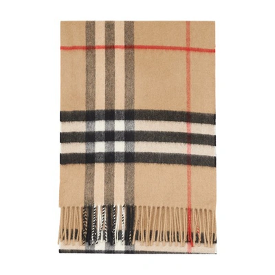 Shop Burberry Classic Check Cashmere Scarf In Beige Archive