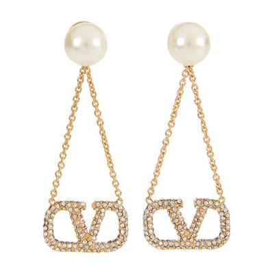 Shop Valentino Garavani - V Logo Earrings In Cs4