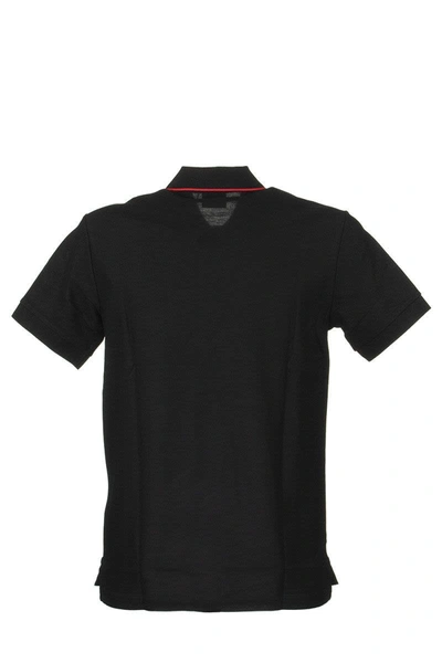 Shop Burberry Walton Icon Stripe Placket Cotton Piqué Polo Shirt In Black
