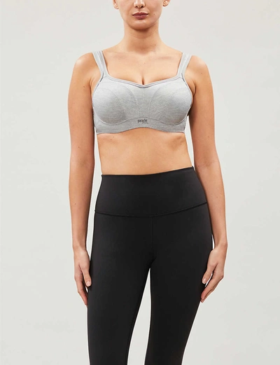 Panache Womens Grey Marl Wired Stretch-jersey Sports Bra 30ff