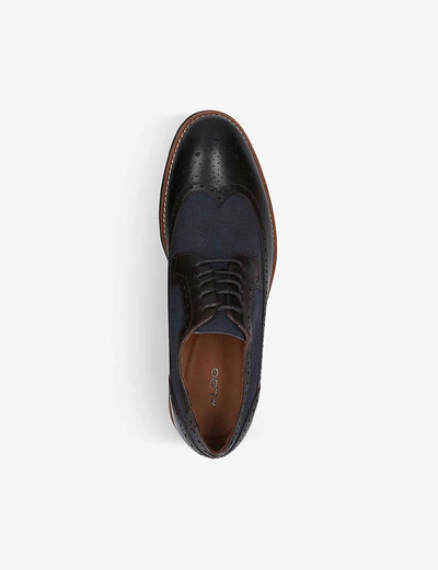 Shop Aldo Kevin Leather Derby Shoes In Dark+brown