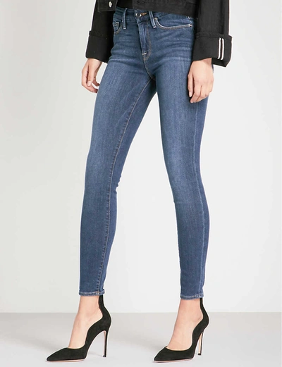 Good American Good Legs Skinny High-rise Stretch Cotton-blend Jeans In Blue 004