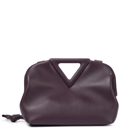 Shop Bottega Veneta Point Medium Leather Shoulder Bag In Purple