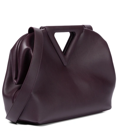 Shop Bottega Veneta Point Medium Leather Shoulder Bag In Purple