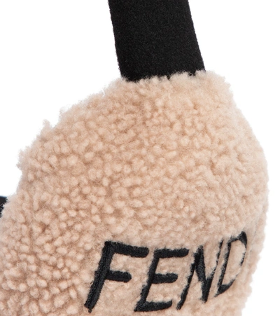 Shop Fendi Shearling Ear Muffs In Pink