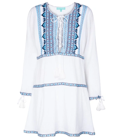 Shop Melissa Odabash Millie Embroidered Cotton Minidress In White