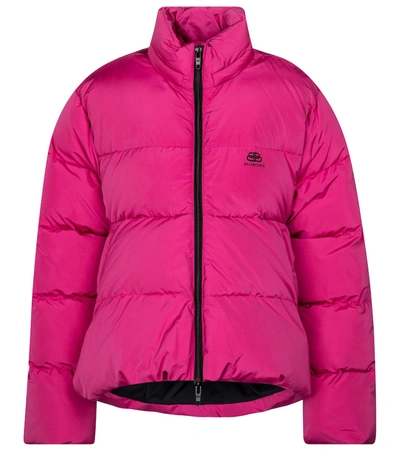 Shop Balenciaga C-shape Micro-faille Jacket In Pink
