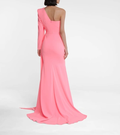 Shop Alex Perry Madelyn Crêpe Satin Gown In Pink