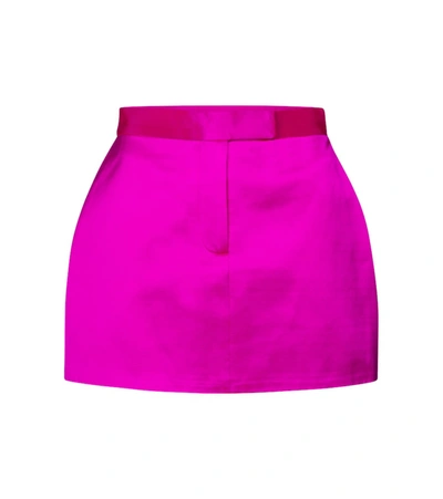 Shop Alex Perry Jacks High-rise Satin Miniskirt In Pink