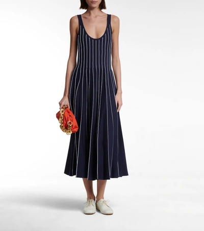 Shop Gabriela Hearst Zeleia Wool-blend Knit Midi Dress In Blue