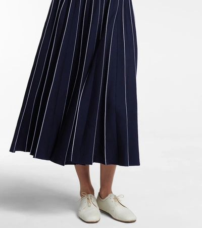 Shop Gabriela Hearst Zeleia Wool-blend Knit Midi Dress In Blue