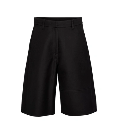 Shop Valentino Vgold Cotton Bermuda Shorts In Black