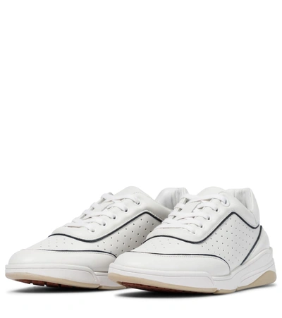 Shop Loro Piana Play Leather Sneakers In White