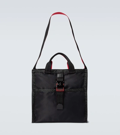 Shop Christian Louboutin Loubiclic Nylon Tote Bag In Black