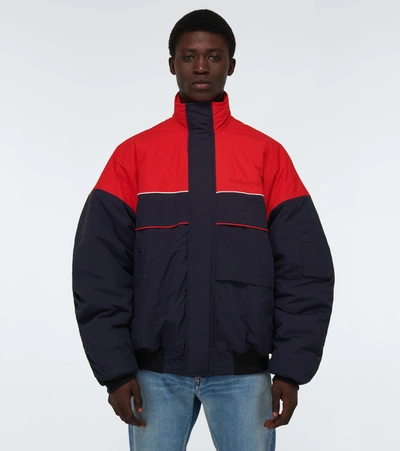 Shop Balenciaga Ski Bomber Jacket In Blue