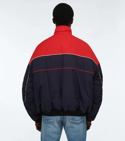 Shop Balenciaga Ski Bomber Jacket In Blue