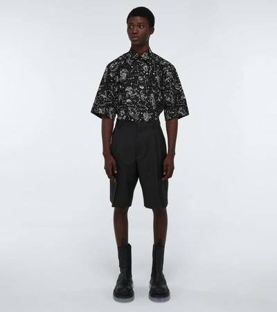 Shop Valentino Wool And Mohair Bermuda Shorts In Black