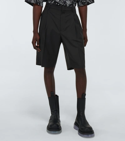 Shop Valentino Wool And Mohair Bermuda Shorts In Black