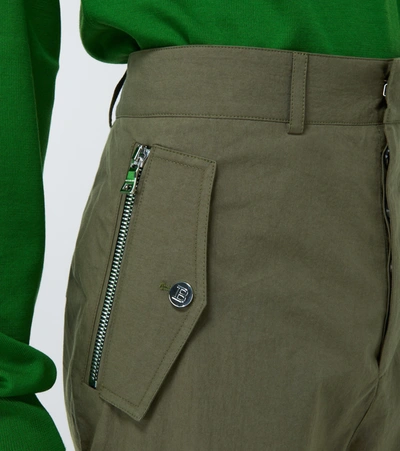 Shop Balmain Slouchy Cotton Cargo Pants In Green