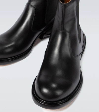 Shop Maison Margiela Chunky Heel Leather Chelsea Boots In Black